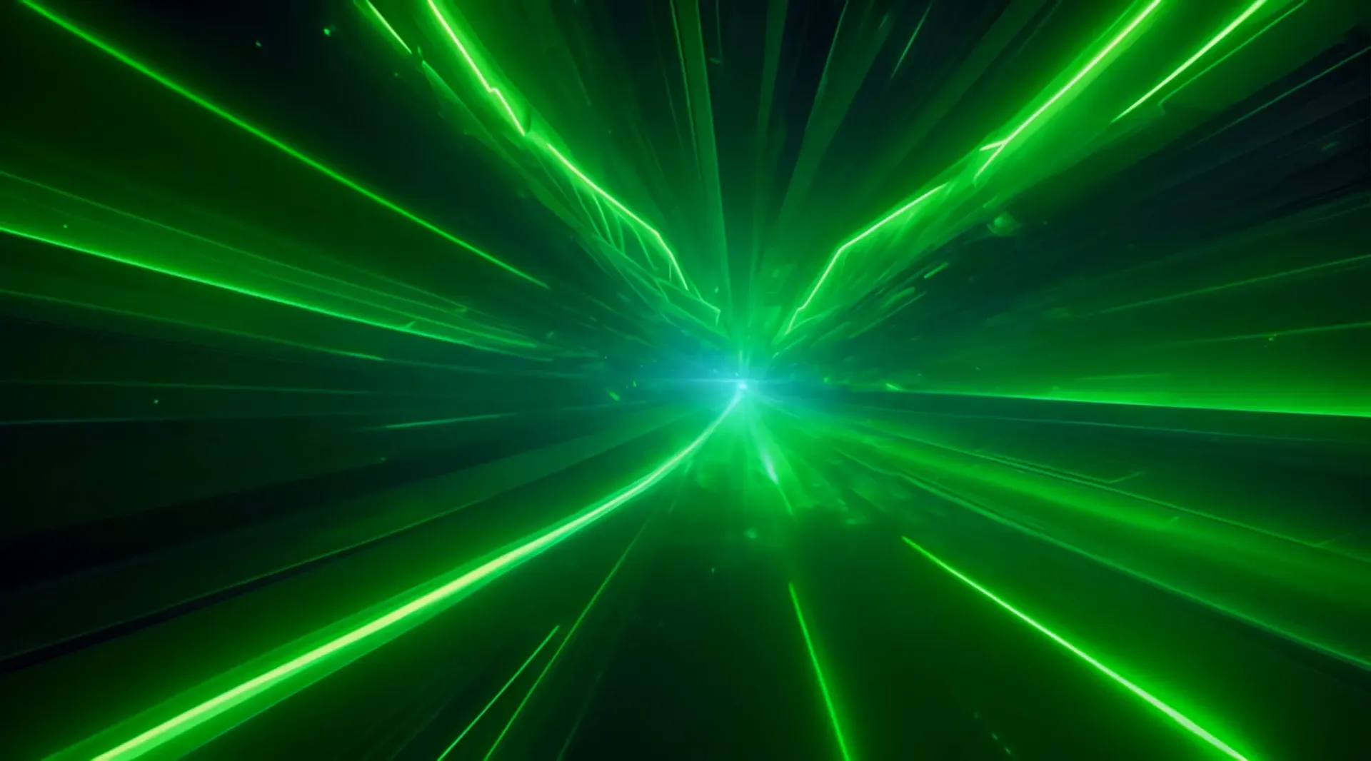 Green Laser Tunnel High-Quality Cinematic Backdrop